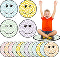 Tinideya 12 Pcs Kids Carpet Circle Seats for Class 16 Inch Round Classroom Rug Floor Cushions Soft First Day of School Educational Mat Non Slip Back to School Learning Playing Areas(Smile)