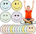 Tinideya 12 Pcs Kids Carpet Circle Seats for Class 16 Inch Round Classroom Rug Floor Cushions Soft First Day of School Educational Mat Non Slip Back to School Learning Playing Areas(Smile)