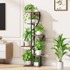 Plant Stand Indoor with Grow Light, 51" Tall Plant Stand for Multiple Plants, 6 Tiered Plant Shelf Indoor, Corner Metal Flower Plant Holder Display Rack for Living Room, Patio Decor