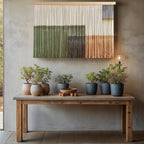 laddawan Extra Large Macrame Wall Hanging Dip-Dyed Tapestry Modern Wooden Home Wall Art for Living room Boho Handmade Wall Decor for Bedroom (Green1)