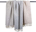 DII Rustic Farmhouse Throw Blanket with Decorative Tassels, Use for Chair, Couch, Bed, Picnic, Camping, Beach, & Just Staying Cozy at Home (50 x 60), Variegated Brown