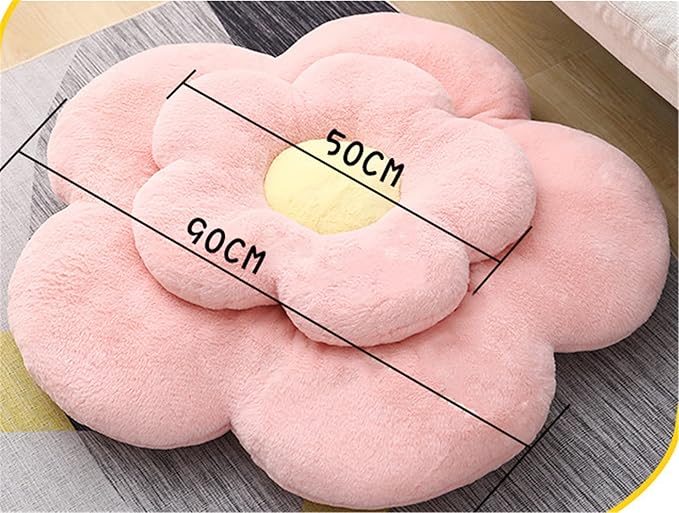 YILANLAN Cute Flower Cushion Plush Floor Casual Comfortable Pillow Office Living Room Bed Cushion Simple Decoration (40cm, Brown)