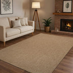 CAMILSON Easy Jute Rug 9x12, Large Indoor Outdoor Natural Color Farmhouse Area Rugs for Living Room Patio and Kitchen Rug, Solid Boho Woven Design, Easy-Cleaning, Washable Outside Carpet (9 x 12)