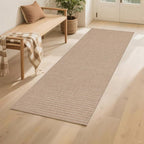 Easy Jute Rug 2x6: Indoor Outdoor Natural Boho Area Rugs for Hallway Patio Non Slip - Farmhouse Neutral Contemporary Carpet Mat for Entryway Kitchen Laundry Room Bedroom Washable