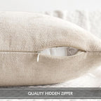 MIULEE Pack of 2 Cream Decorative Pillow Covers 18x18 Inch Soft Chenille Couch Spring Throw Pillows Farmhouse Cushion Covers for Home Decor Sofa Bedroom Living Room