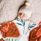 Boho Baby Blanket Butterfly Monthly Milestone Bohemian Floral Girl Photo Prop Sage Green and Pink Blanket Ideas for Personalized Baby Stuff Shower Newborn Decorations Nursery Gift Decor Mom