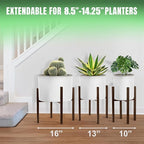 Sorbus Adjustable Metal Plant Stand – Mid Century Style Flower Pot Holder, 10 to 16 Inches Planter Stand for Modern Home Décor, Houseplants – Plant & Pot NOT INCLUDED (Brown, 1 Pack)