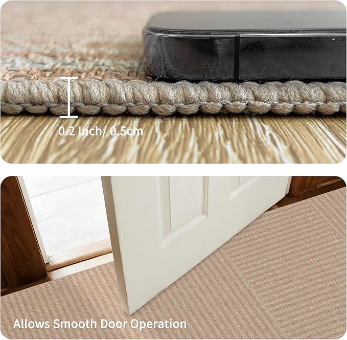 Easy Jute Rug 8x10: Indoor Outdoor Natural Boho Area Rugs for Living Room Patio Washable - Farmhouse Neutral Contemporary Large Carpet for Bedroom Dining Room Backyard Office Non Slip