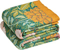 Boho Throw Blanket for Couch Sofa Chair Spring Cotton Blankets for Bedroom Living Room All Season Lightweight Reversible Floral Embroidery Throws 50"x60"