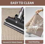 Kitchen Mat Kitchen Rugs Sets of 2 PCS Non Slip Washable, Super Absorbent Soft Braided Kitchen Mats for Floor, Rubber Backing Comfort Standing Kitchen Sink Mat Runner Rug, Brown 17"x28"+17"x47"