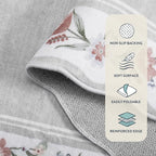 Lahome Floral Entryway Rug, 2x3 Kitchen Rugs Non-Slip, Ulta-Thin Washable Door Mat Indoor Entrance Stain Resistant, Boho Scalloped Throw Rugs for Bathroom Bedroom Ariele Grey