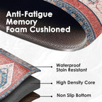 Arttown Kitchen Mats for Floor 2Pcs-Anti Fatigue Non Slip Mats for Kitchen Floor, Cushioned Waterproof & Stain-Resistant Boho Stripe Mat Set