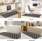 WISELIFE Anti Fatigue Floor Mat - 4/5 Inch Thick Kitchen Mat Non Slip Waterproof Heavy Duty Ergonomic Comfort Mat Durable for Home, Office, Sink, Laundry,(24" x 70", Black)