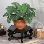 10 Inch Wooden Plant Stand Indoor Chinese Fishbowl Planter Display Stand Wooden Planter Stands Asian Vase Pot Stands for Indoor Vase Flower Pot Fishbowl Oriental Style (10 Inch)