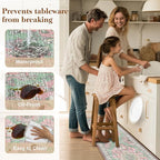 Boho Kitchen Mats for Floor 2 Piece Set Anti Fatigue Cushioned PVC Kitchen Rugs Non Slip Waterproof Farmhouse Mats 2/5 Inch Comfort Standing Mat for Sink, Laundry, 17.3"x59"+17.3"x28", Green Pink