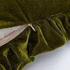 Velvet Throw Pillow Cover Soft Decorative Luxurious Solid Square Cushion Case for Sofa Couch Bedroom Farmhouse,Pack of 2, 18 x 18 Inches, Olive Green
