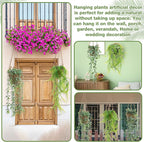 Giegxin Spring Mini Hanging Artificial Plant with Woven Basket Boho Fake Plants Ivy Faux Vines Eucalyptus Leaf for Indoor Home Wall Shelf Decor(6 Set,Green,Artificial Hanging Plants)