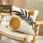 JASEN Boho Abstract Throw Pillow Covers 18x18 Orange Mid Century Geometric Leaf Decorative Throw Pillows Modern Art Pillow Cases for Couch Bed Sofa Bedroom（Only 1 Pillow Cover）