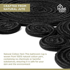 Boho Jute Bath Mat | Handmade Washable Toilet Rug | Modern Bathroom Rug | Double Sided Woven Boho Bathroom Decor | 23.6 x 15.7 inches
