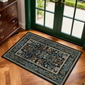 GarveeHome 2x3 Entryway Area Rug Boho Vintage Rugs Non Slip Front Door Rug, Washable Indoor Kitchen Rugs Soft Low-Pile Stain Resistance Small Door Mat for Bedroom Blue Black