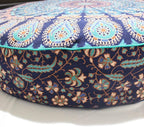 Indian Mandala Floor Pillow Seating Throw Boho Meditation Cushion Cover Hippie Decorative Bohemian Round Ottoman Yoga Pouf Pom Case Large Sham Home Decor Outdoor Comfortable