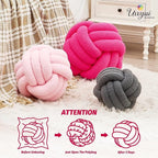 Uvvyui Knot Pillow Ball, Soft Home Decorative Pillows, Round Throw Pillow, Handmade Knotted Plush Pillow, Round Boucle Pillow Cushion (14 Inches Hot Pink)