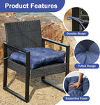 Outdoor Chair Cushions Set of 2, Patio Chair Cushions with Ties, 19x19+5” Tufted Outdoor Seat Cushions, Waterproof Patio Furniture Cushions, Outdoor Dining Chair Pads, Navy (Pack of 2)
