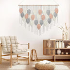 Alynsehom Large Macrame Wall Hanging, Boho Woven Tapestry, Chic Modern Bohemian Handmade Leaf Feather Wall Art Home Decor for Apartment Dorm Living Room Bedroom Nursery Backdrop (51.5" W X 33.5" L)