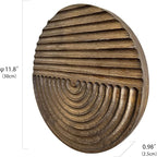 Musanpou Hand-carved Wood Wall Decor featuring Artistic Round Design for Farmhouse and Country-style Interiors | Wall Art Decoration | 11.8 inches x 11.8 inches (brown)