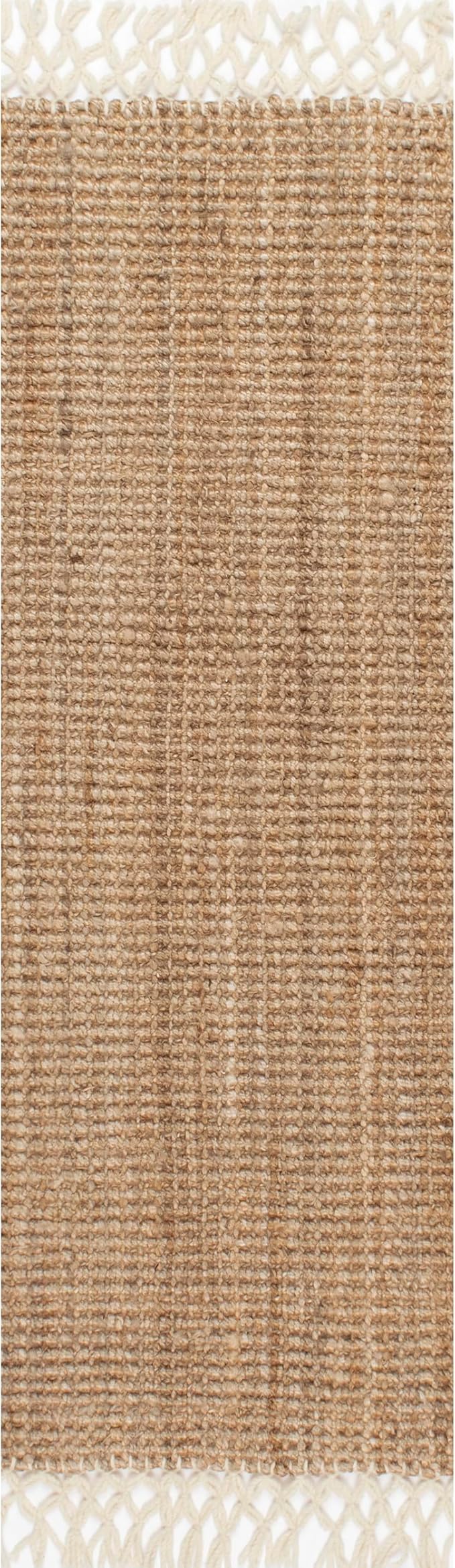 Nuloom Raleigh Natural, 2'6" x 6', Handmade, Jute & Wool, Soft and Textured, High Traffic, Stain Resistant, Easy Clean, Durable Runner for Bedroom, Living Room, Dining Space, Den, Foyer, Entryway