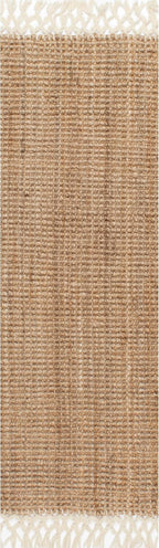 nuLOOM Raleigh Farmhouse Jute Tasseled Runner Rug, 2' 6" x 8', Natural