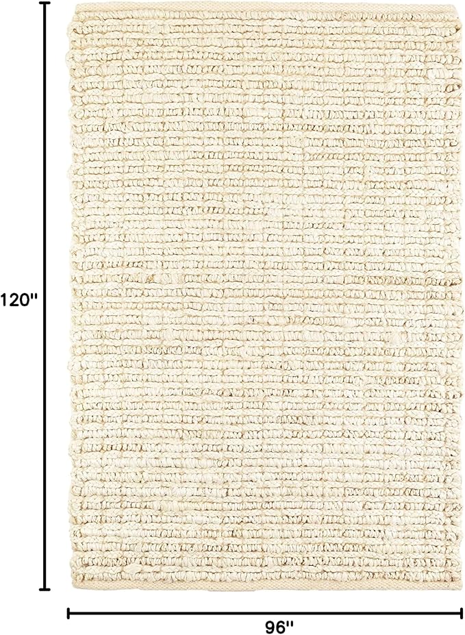 Dash & Albert Dunes Bleached Oak Handwoven Jute Rug, 7.5 X 9.5 Feet, Ivory Solid Pattern