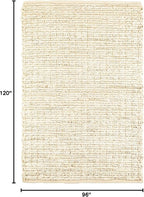 Dash & Albert Dunes Bleached Oak Handwoven Jute Rug, 7.5 X 9.5 Feet, Ivory Solid Pattern