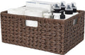 GRANNY SAYS Large Wicker Basket, Decorative Woven Basket for Storage, Waterproof Storage Basket Organizer, Wicker Storage Basket for Organizing, Brown Basket, 1-Pack