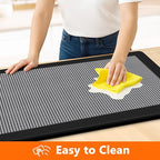 Kitchen Mats, 2PCS Kitchen Rugs for Floor, Cushioned Anti-Fatigue Mats for Kitchen Floor, Non-Slip Standing Desk Mat for Sink, Home, Laundry & Office, 17.3"x30"+17.3"x47" (Black)