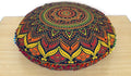 CRAFT KALA 24 Inch Meditation Floor Pillows Round Pillow Seating for Hippie Decorative Adults Bohemian Mandala Circle Floor Cushion Outdoor Yoga Living Room Throw Ottoman Poufs Cover (New Blue Ombre)