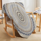 Mandala Throw Blanket Retro Eastern Backdrop Swirled Cosmic Lotus Yoga Boho Artwork Blanket for Sofa Bed Couch Chair Or Dorm 30"x40"