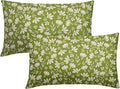 Lime Green Pillow Covers 12x20 Set of 2 Vintage Floral Rustic Old Style Cute Flower Print Rectangle Decorative Outdoor Pillowcases Seasonal Farmhouse Throw Cushion Case Couch Sofa Bed Decor