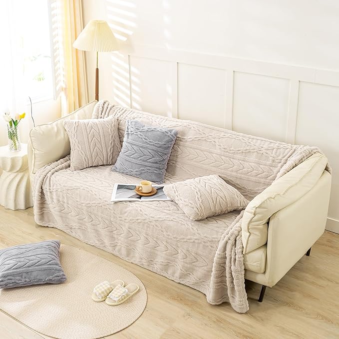 YUSOKI Twin XL Blanket Single Layer,Weight(3.1lb),370GMS-3D Stylish Design for Gift Home Decor (Linen,65"x90")