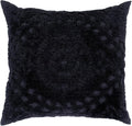 Better Trends Rio Collection is Super Soft and Light Weight in Floral Design 100% Cotton Tufted Unique Luxurious Machine Washable Tumble Dry, Euro Sham, Black