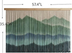 laddawan Extra Large Macrame Wall Hanging Dip-Dyed Tapestry Modern Wooden Home Wall Art For Living room Boho Handmade Wall Decor For Bedroom (Green)