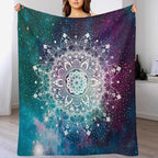 Hippie Mandala Throw Blanket Bohemian Galaxy Space Indian Medallion Trippy Aesthetical Blanket for Sofa Bed Couch Chair Or Dorm 40"x50"