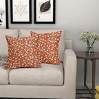 Burnt Orange Pillow Covers 16x16 Set of 2 Vintage Floral Rustic Old Style Cute Flower Print Decorative Outdoor Pillowcases Seasonal Farmhouse Throw Cushion Case Decor for Couch Sofa Bed