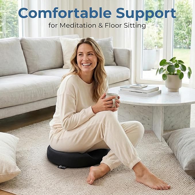 5 STARS UNITED Donut Pillow Hemorrhoid Tailbone Cushion – Large Chair Pad for Pain Relief – Coccyx, Prostate, Sciatica, Pelvic Floor, Pressure Sores, Pregnancy, Postpartum Recovery, Arctic Black