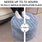 Asuprui Round Footstool Ottoman, 20x14 Inches Multi-Functional Modern Foot Stool,Floor Poufs, Sofa Footrest Extra Seating for Living Room, Entryway, Hallways and Bedrooms (Blue)