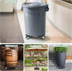 W B D WEIBIDA 2 Pack Plant Caddies with Wheels Heavy Duty 440 lbs Capacity, Rolling Plant Stand for Large Planter and Pots Indoor Outdoor, Garden Round Dolly with Lockable Casters