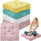 Jerify Floor Pillow Cushions Large Round Square Large Meditation Floor Pillow for Classroom Adult Meditation Picnic Party Seating Learning Daycare School(Square,Mixed Pink,4 Pcs)
