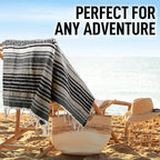 Hydration Nation Authentic Large Handwoven Mexican Blanket - Soft Yoga- Durable Serape- Lightweight Falsa, Beach, Camping, Picnic, Outdoor Blanket 70"x50" - Desert