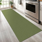 KOZYFLY Runners for Hallways 2x6 ft Washable Kitchen Runner Non Slip Rubber Backed Hall Runners Cotton Entryway Runner Rugs Floor Carpet for Indoor Backdoor Bedroom Kitchen, Bright Green/Earthy Green