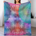 Mandala Throw Blanket Colorful Floral Flowers Bohemian Boho Blanket for Sofa Bed Couch Chair Or Dorm 30"x40"
